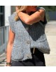 COLLECTION ITALIENNE GILET FEMME BROCHES SOLEIL  gris