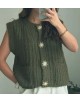 COLLECTION ITALIENNE GILET FEMME BROCHES SOLEIL  kaki