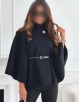 COLLECTION ITALIENNE CAPE FEMME PONCHO avec ceinture noir