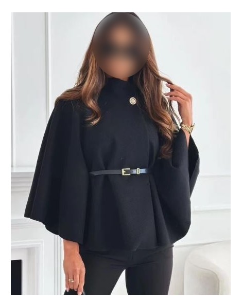 COLLECTION ITALIENNE CAPE FEMME PONCHO avec ceinture noir