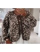 COLLECTION ITALIENNE CARDIGAN FEMME imprimé léopard à liens noués