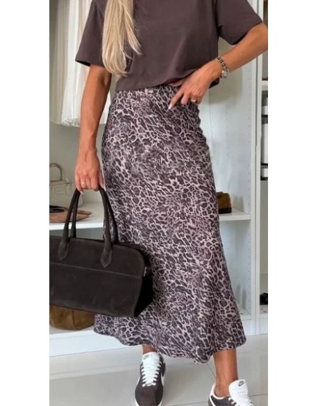 COLLECTION ITALIENNE JUPE FEMME LONGUE satinée imprimée