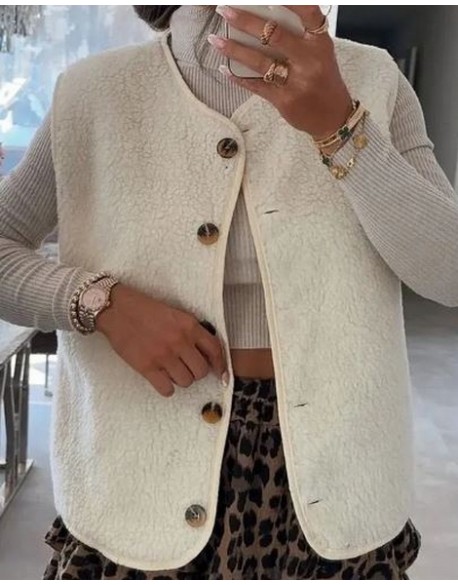 COLLECTION ITALIENNE VESTE FEMME EN MOMOUTE blanc